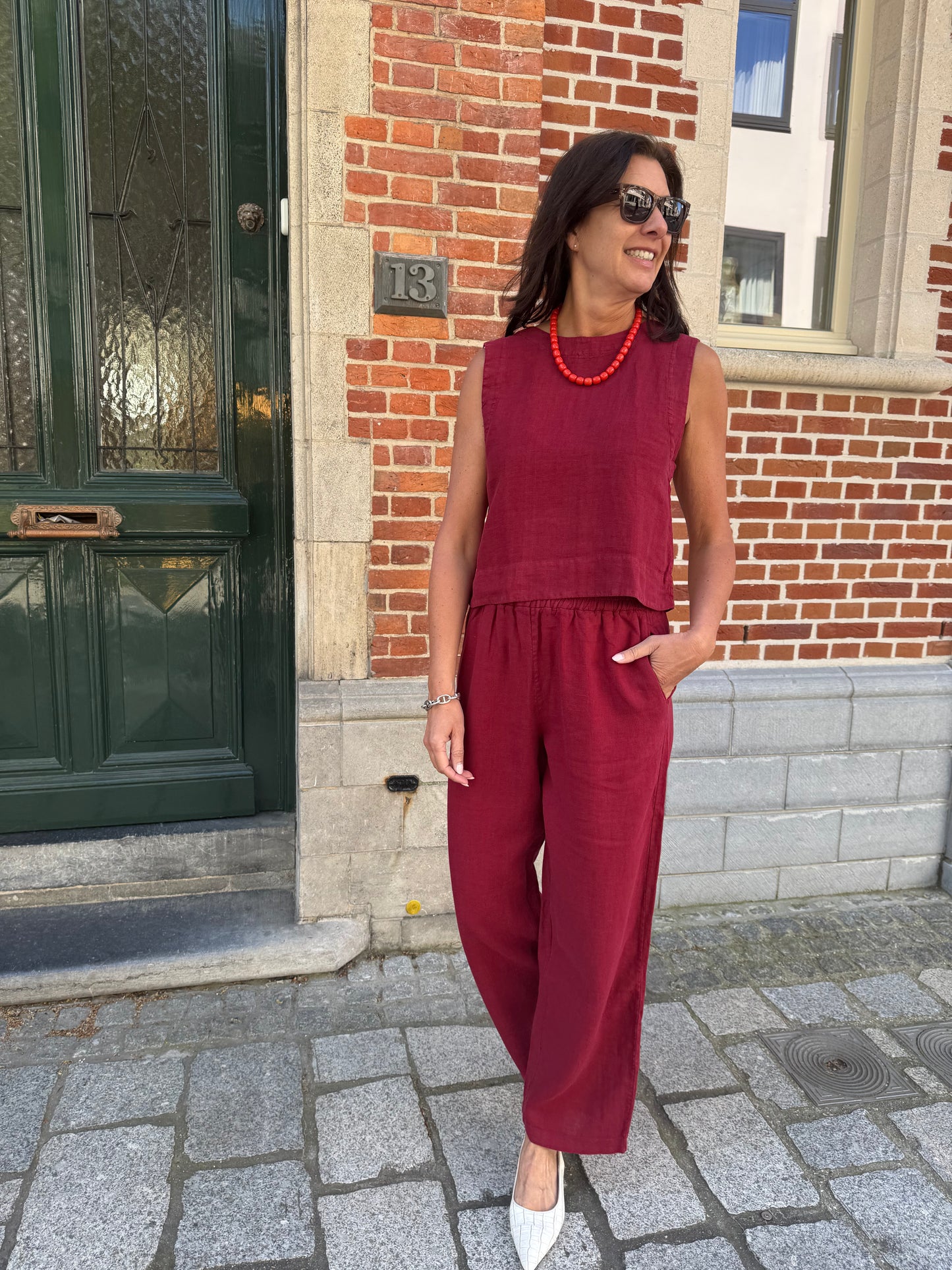 The New Society Top Melissa Crimson Wine