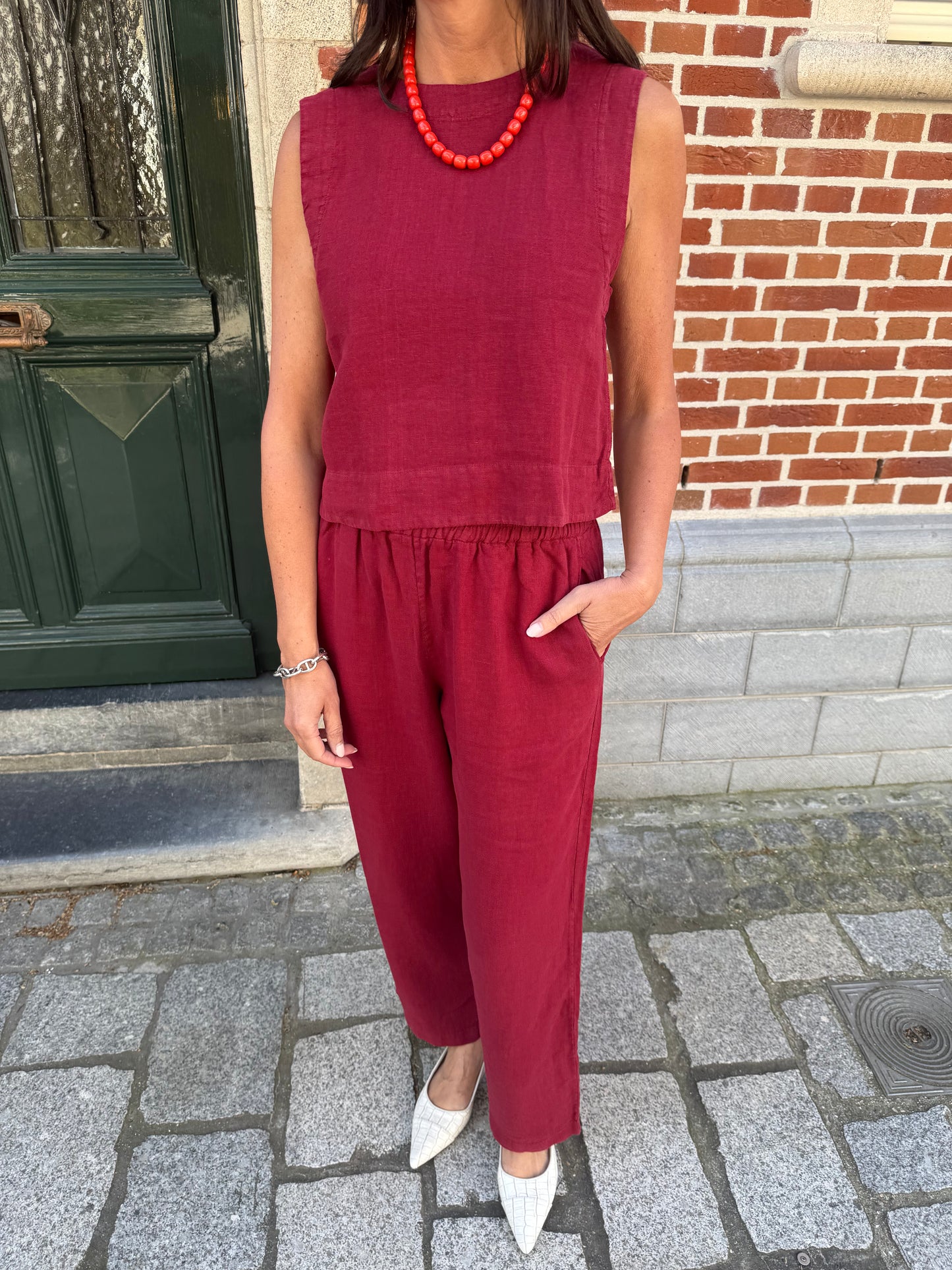 The New Society Top Melissa Crimson Wine