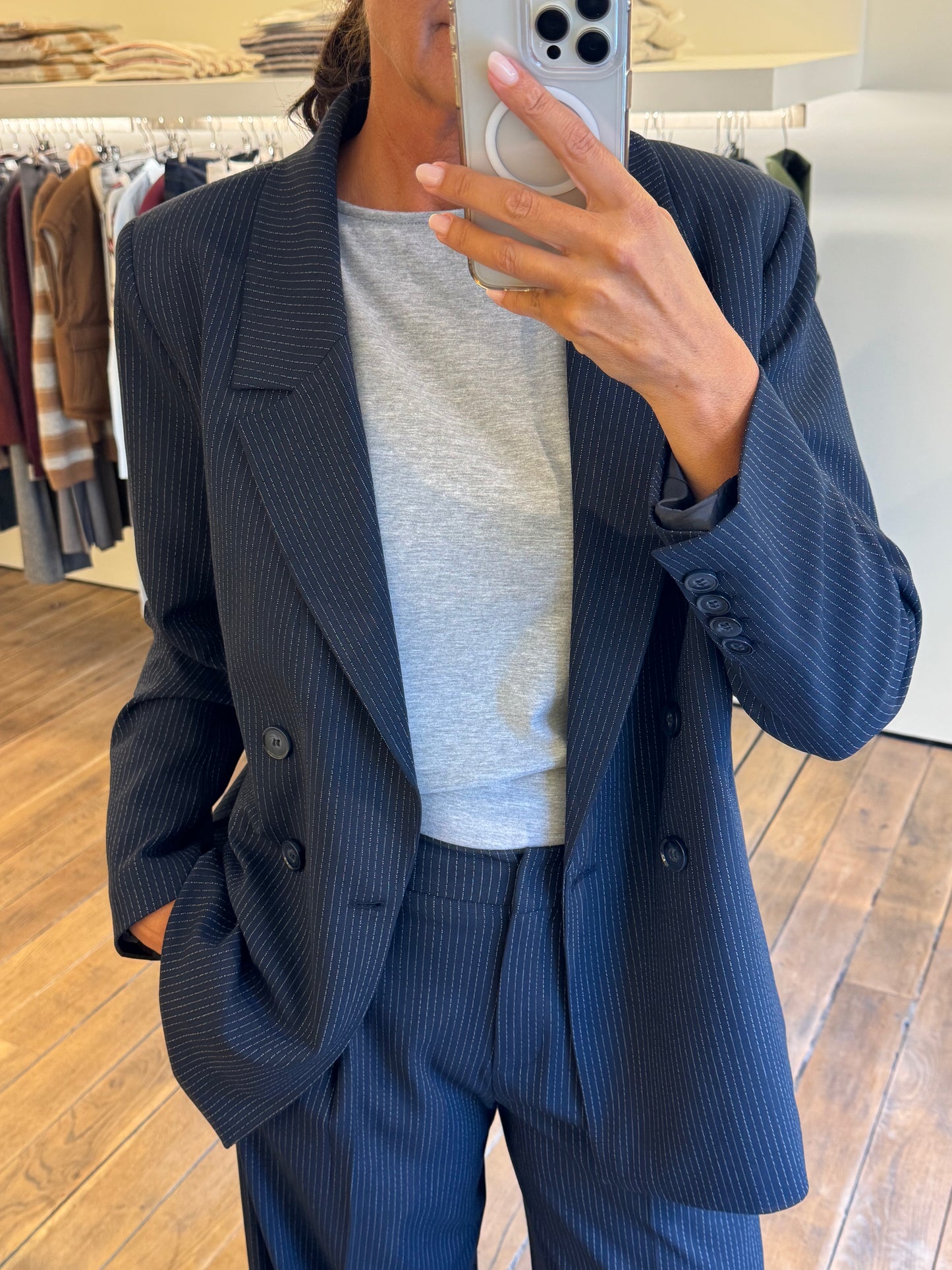 Liv The Label Blazer Indy Marine Pinstripe
