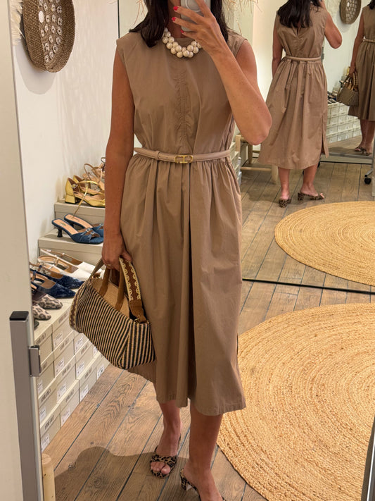 Rue de Tokyo Jurk Diane Popeline Mocha