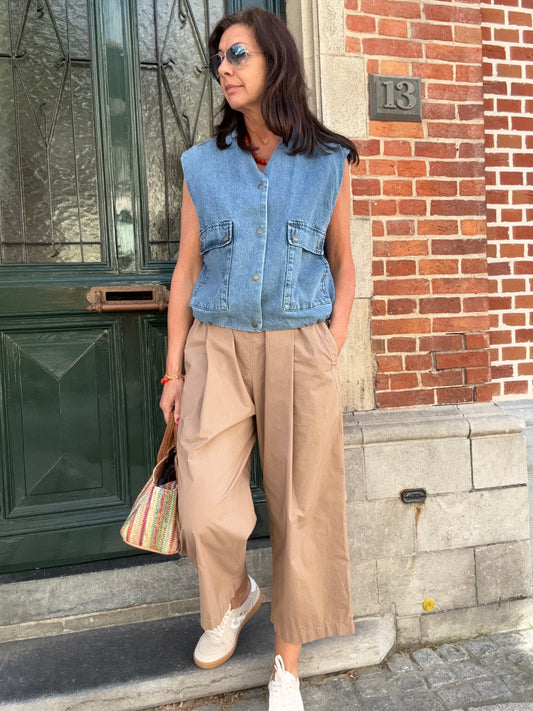 Rue de Tokyo Broek Pia Popeline Mocha