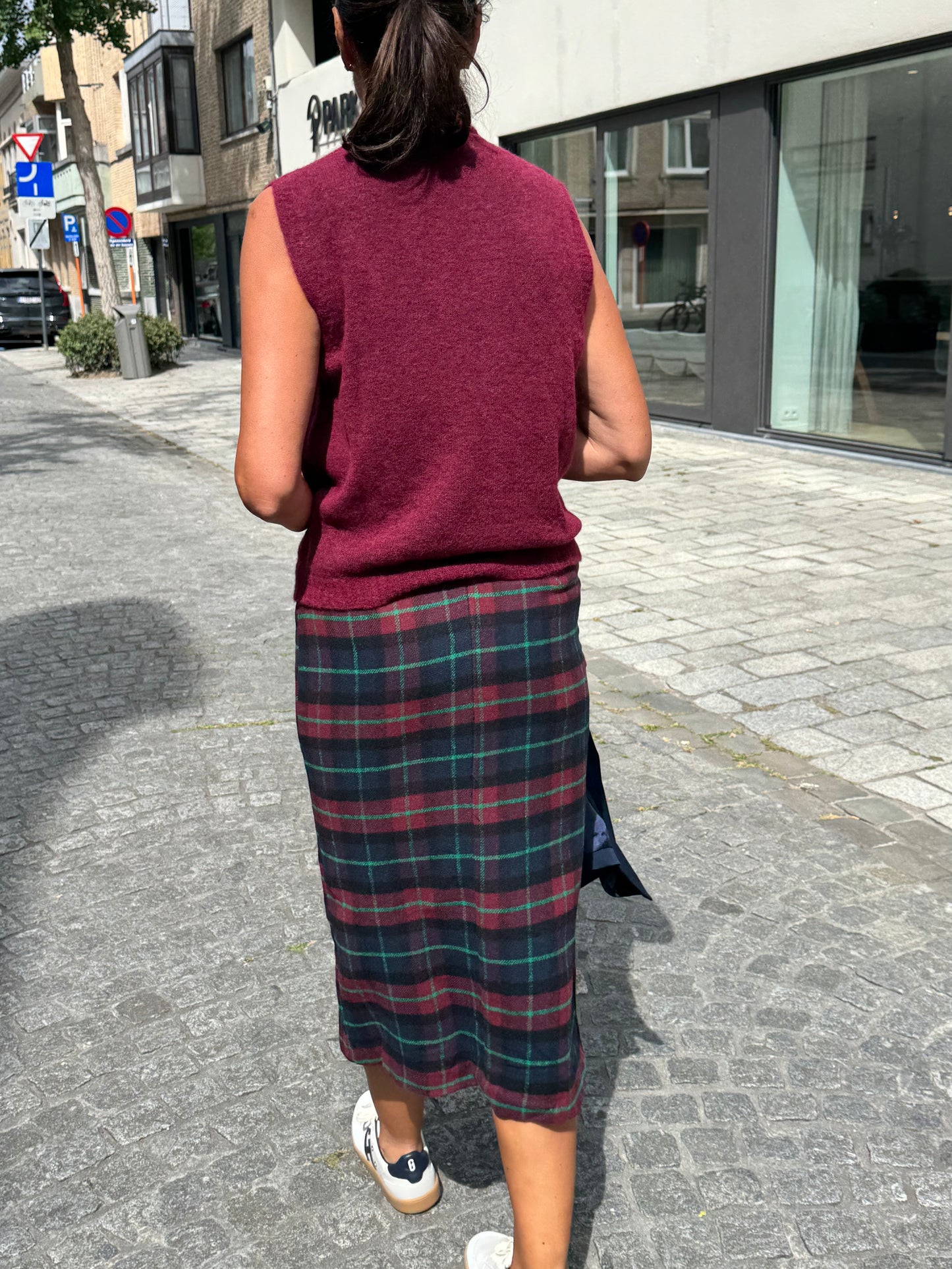 Liv The Label Rok Midi Drew Burgundy/Blue Check