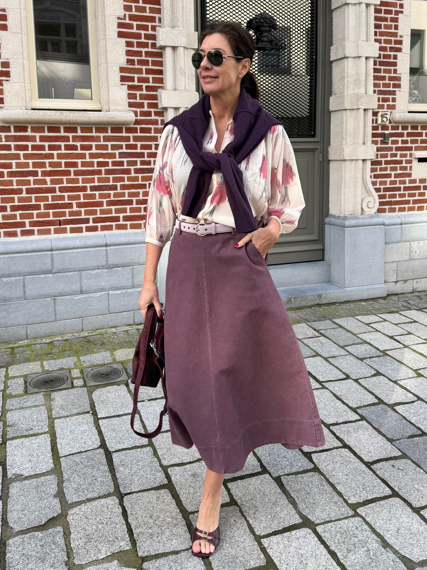 Rue de Tokyo Rok Pryma Faded Twill Mauve