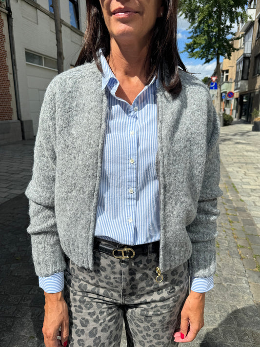 By-Bar Cardigan Jonas Zipp Grey Melee