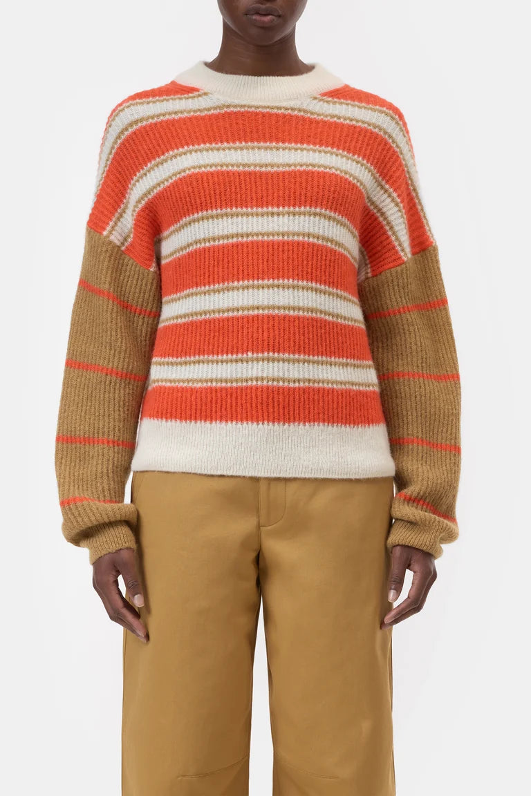 Closed Pull Ronde Hals Coral Red