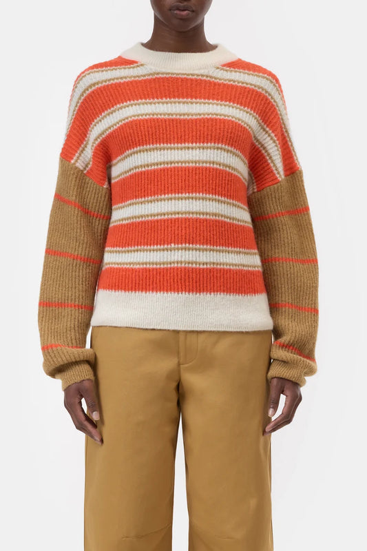 Closed Pull Ronde Hals Coral Red