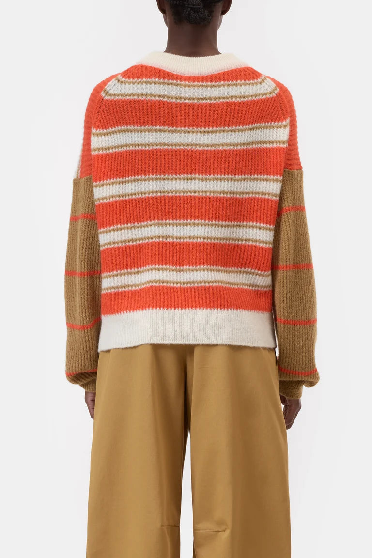 Closed Pull Ronde Hals Coral Red