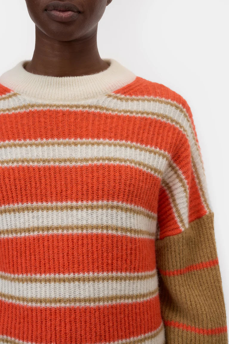 Closed Pull Ronde Hals Coral Red