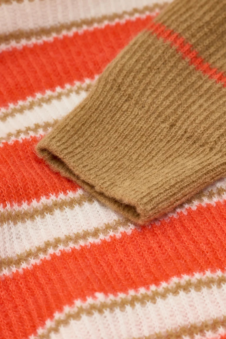 Closed Pull Ronde Hals Coral Red