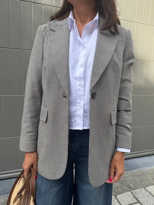 Janice Blazer Hank Beige Check