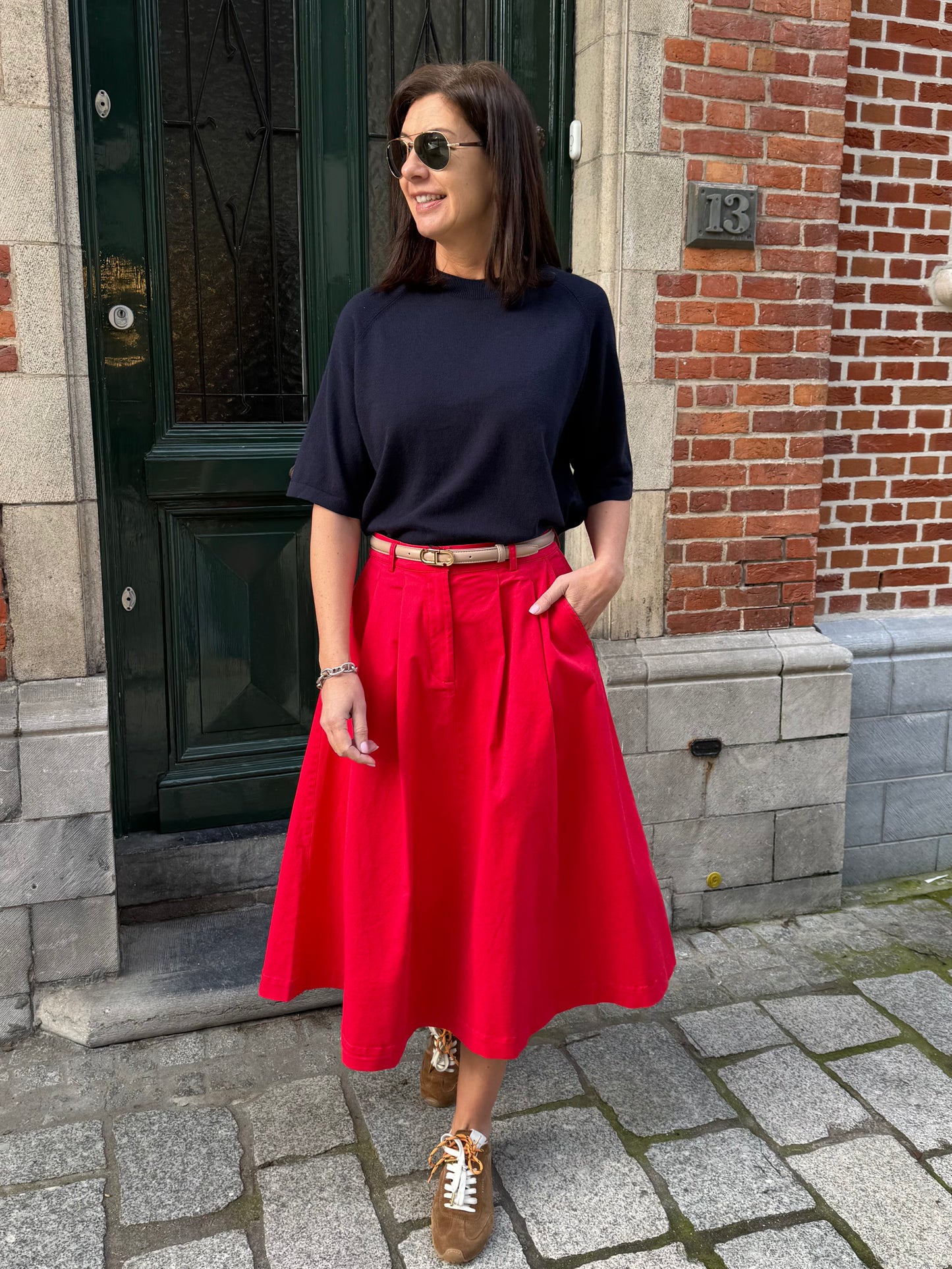 Janice Pull Korte Mouwen Moss Navy Blue