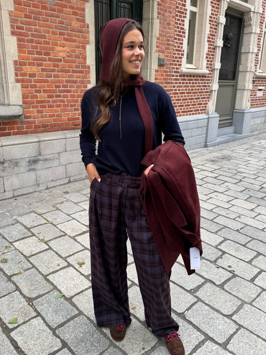 Leveté Room Muts met Lint Silke 1 Burgundy