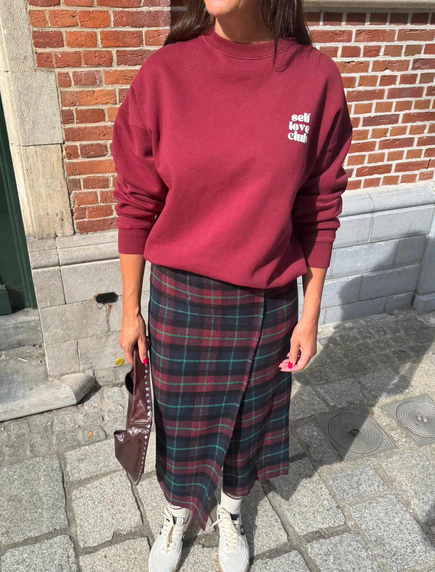 Liv The Label Rok Midi Drew Burgundy/Blue Check