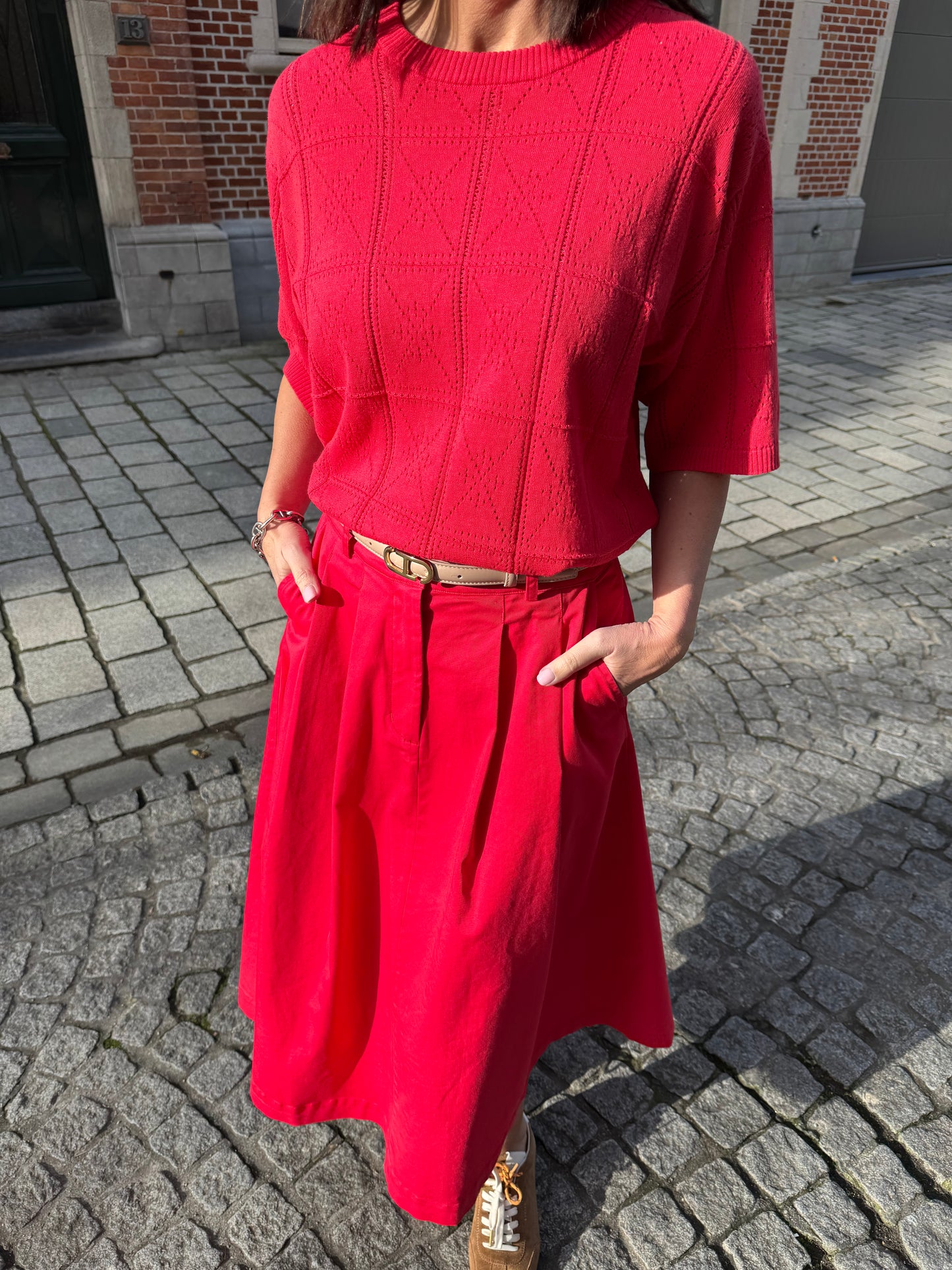 Rue De Tokyo T-shirt Kara Raspberry Red