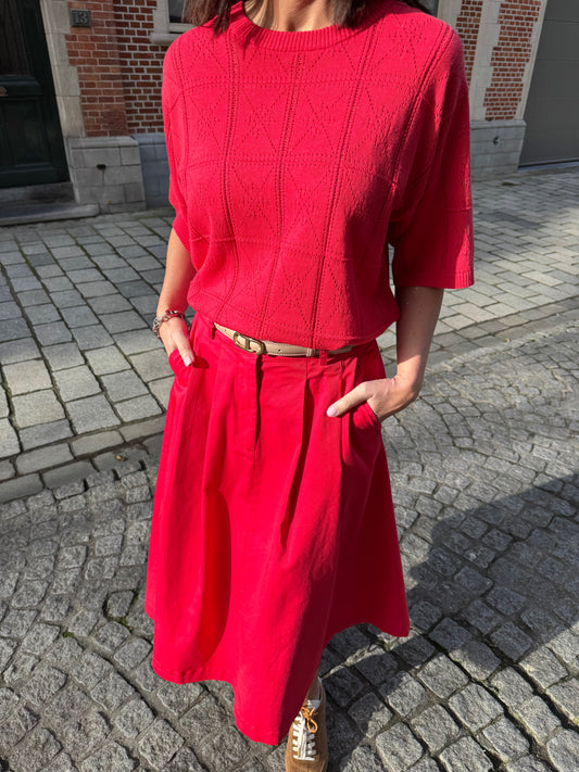 Rue De Tokyo T-shirt Kara Raspberry Red