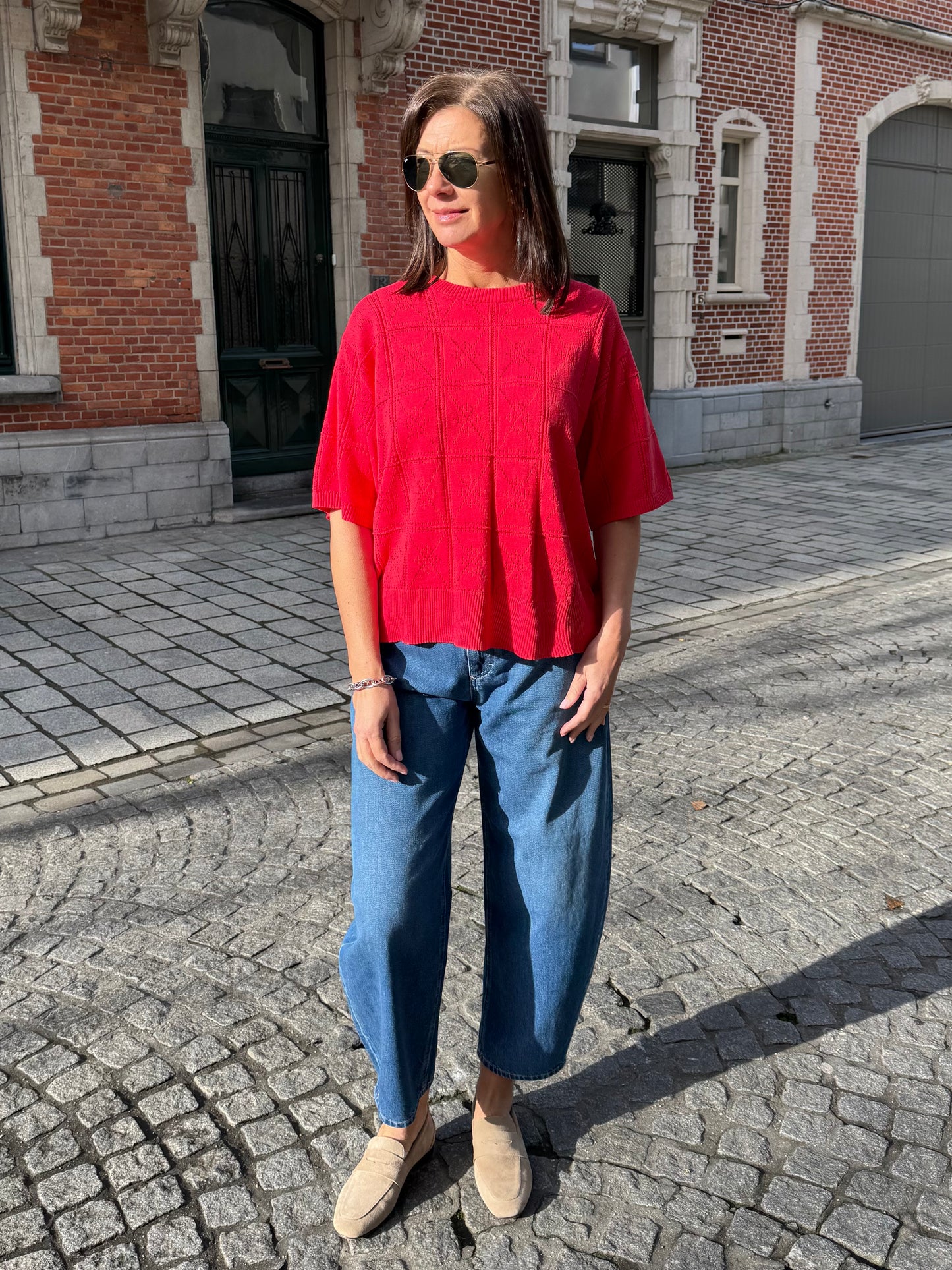 Rue De Tokyo T-shirt Kara Raspberry Red