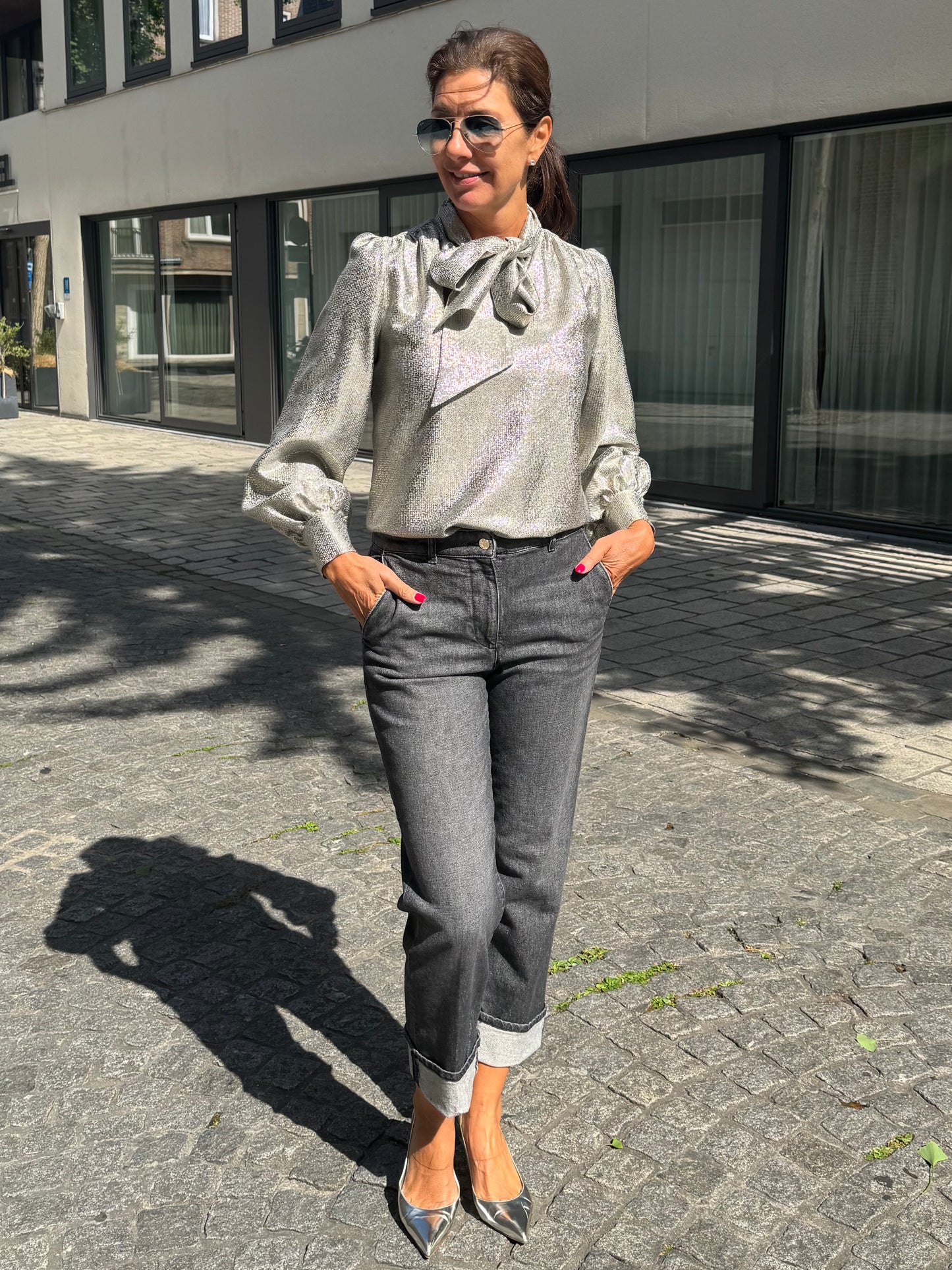 19.70 Jeans Grijs met Omslag