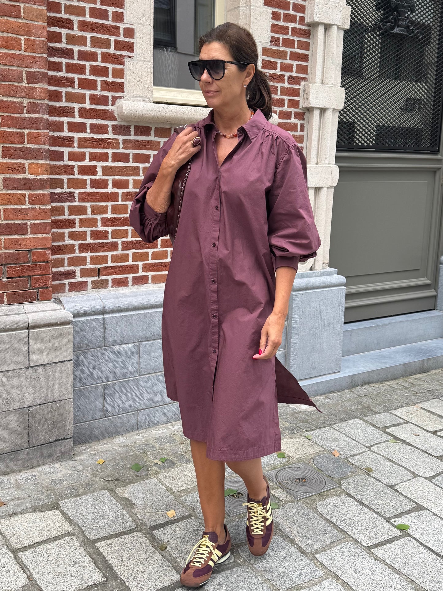 Rue de Tokyo Jurk Douka Organic Garment Burgundy