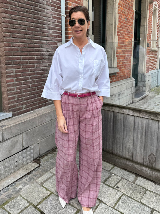 Liv The Label Broek Camille Burgundy Checked