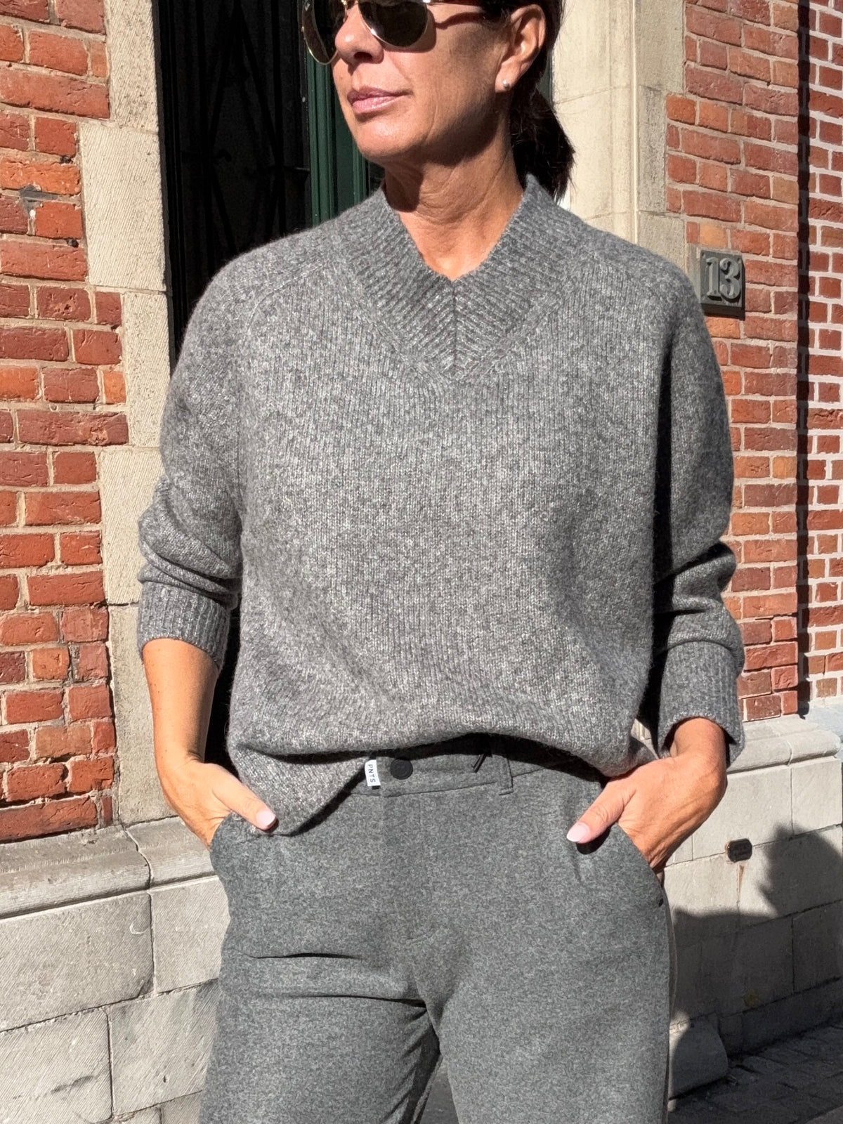 Zenggi Pull Oversized Grey Melange