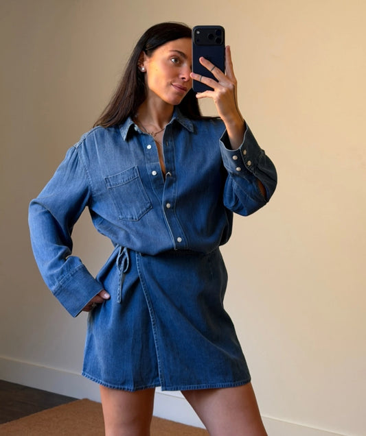 Samsoe Samsoe Jurk Sasky Mediium Denim Blue