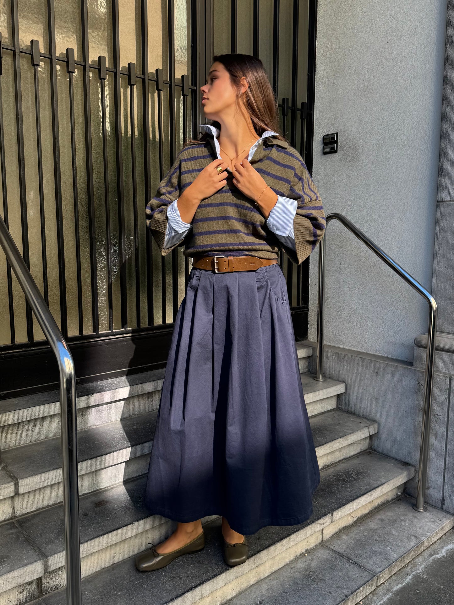 JCSophie Rok met Plooien Provence Midnight Blue