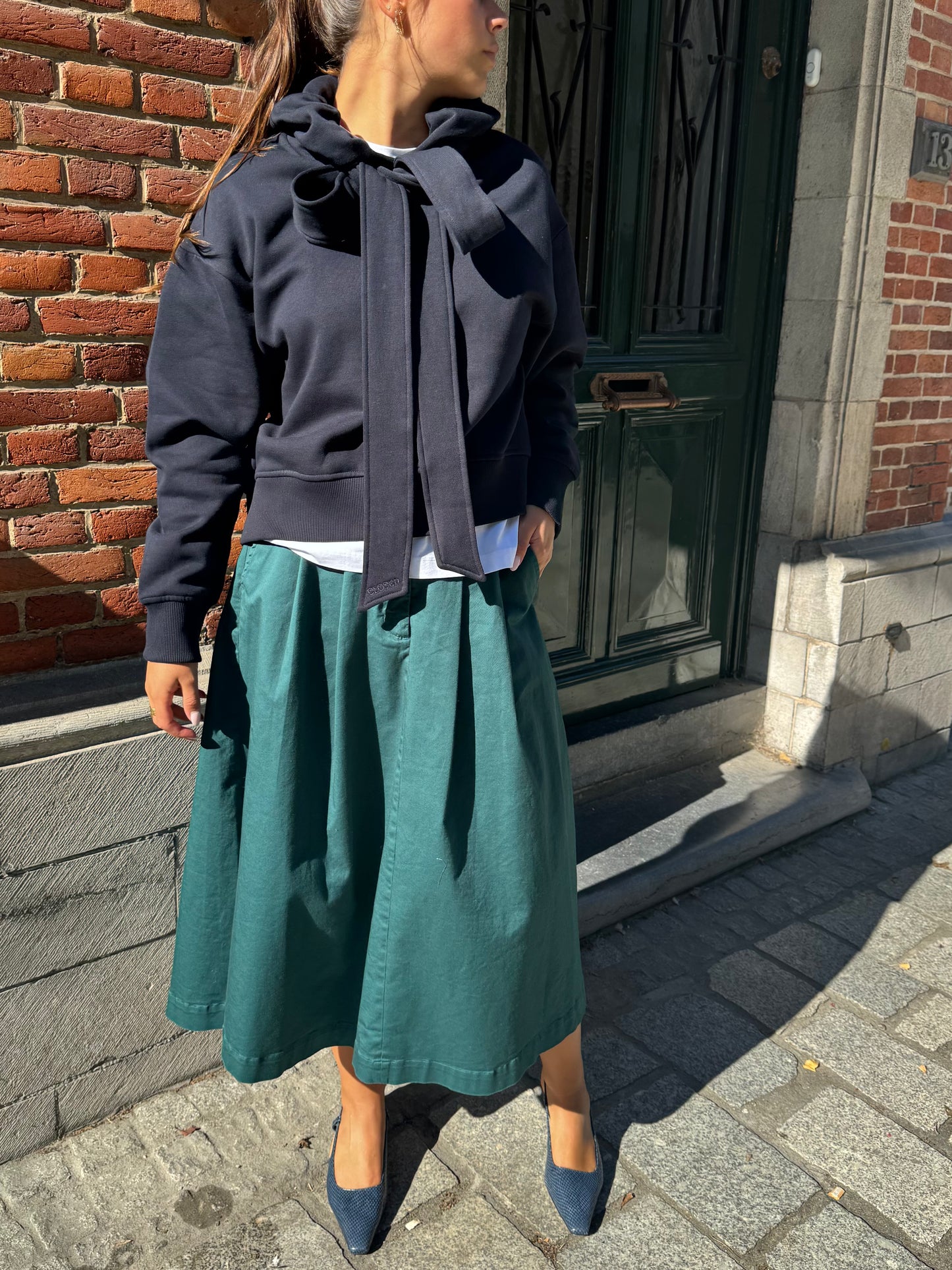 Rue de Tokyo Rok Pen Twill Dark Pine Green
