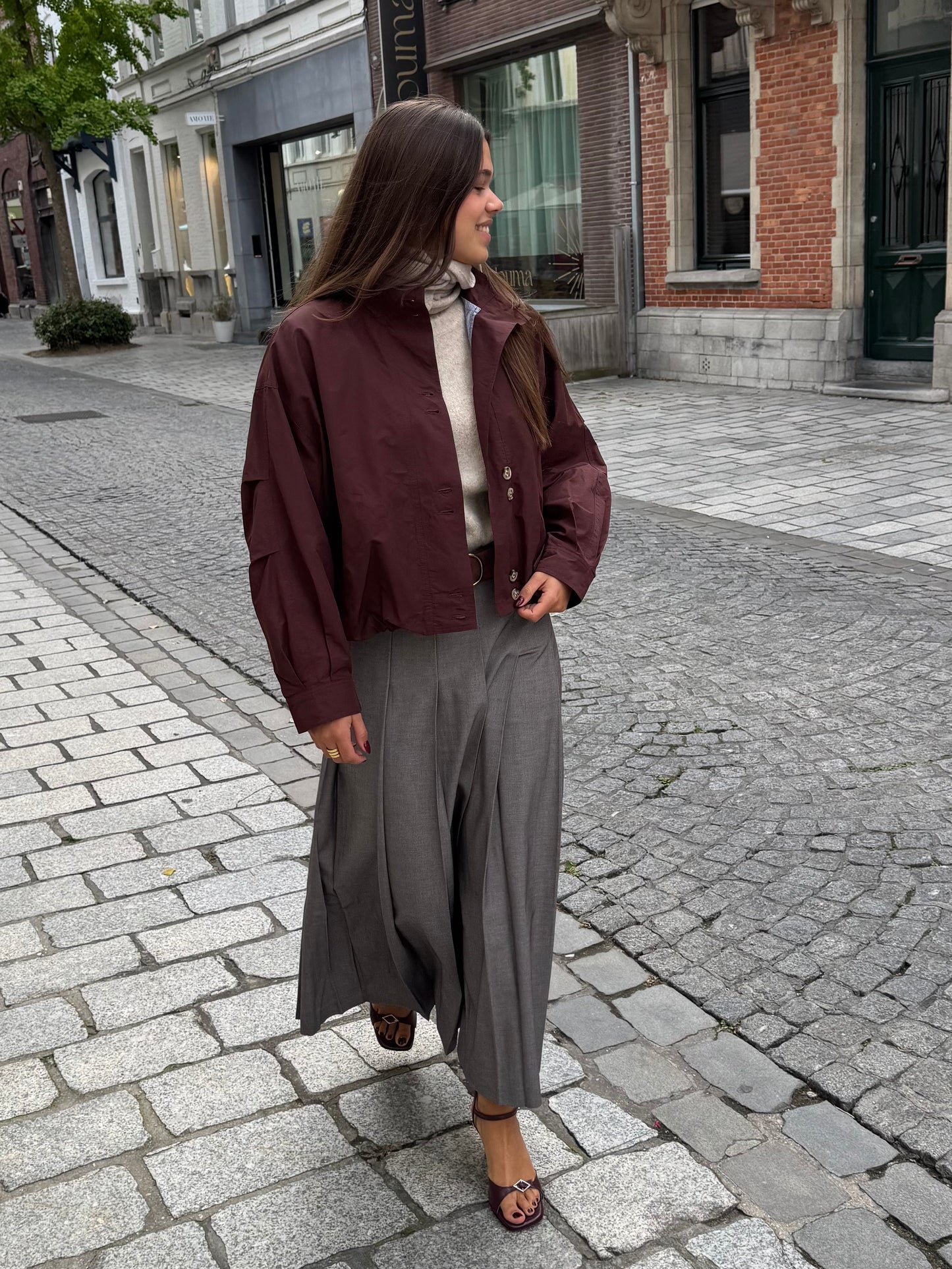 JCSophie Rok Paulette met Plooien Mid Grey