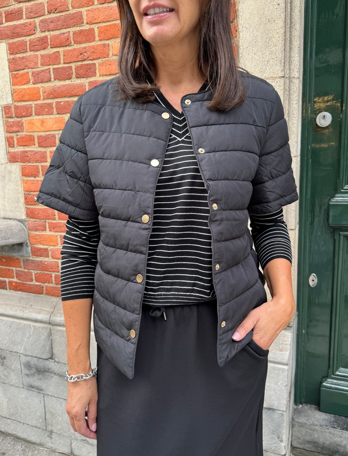 Coster Copenhagen Jas Asta Quilted Short Sleeved Black