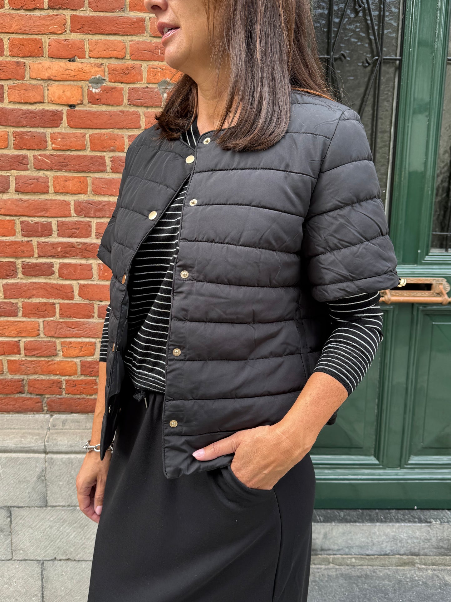 Coster Copenhagen Jas Asta Quilted Short Sleeved Black