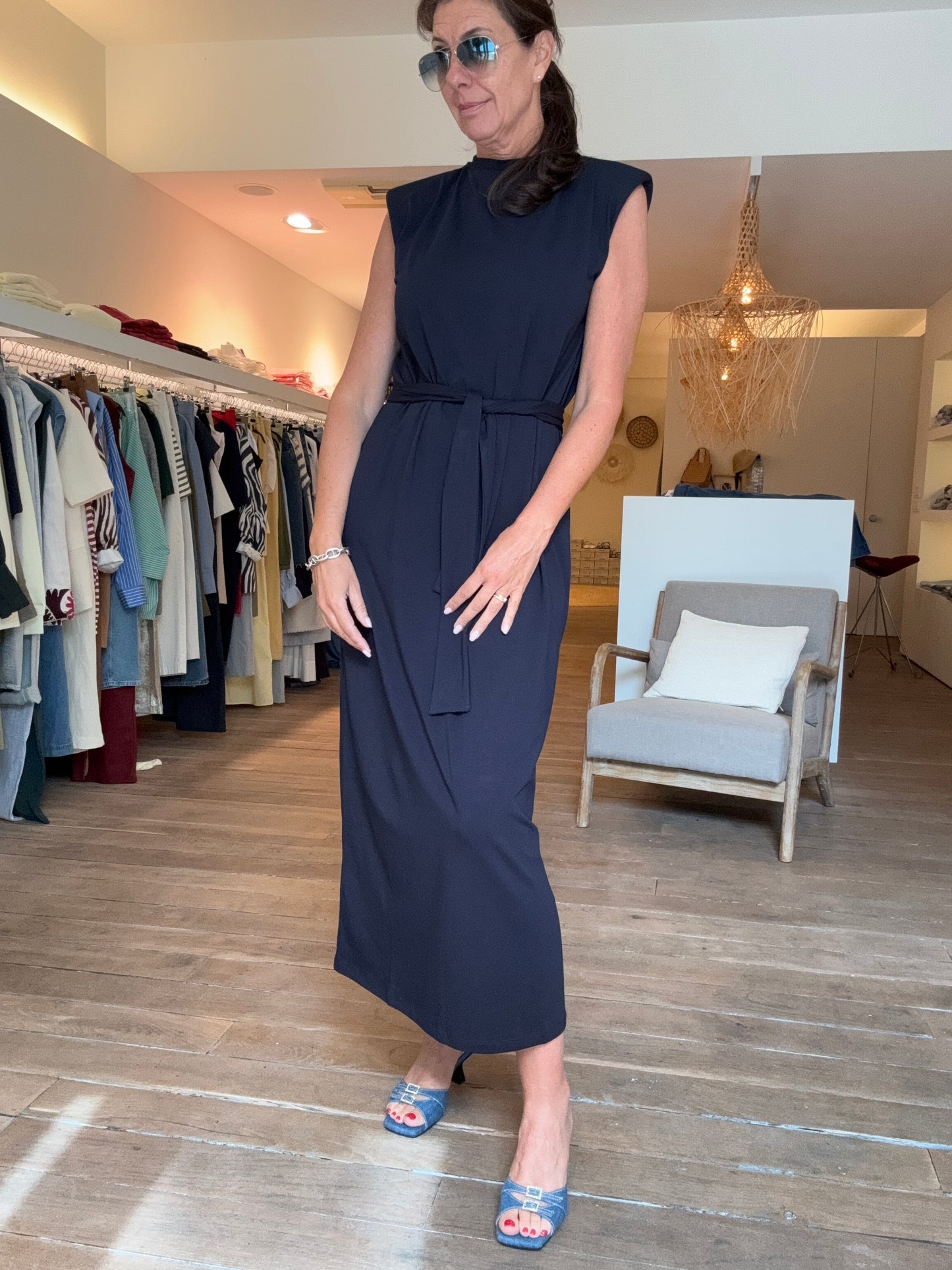 Re/Born Jurk Madeline Dark Blue