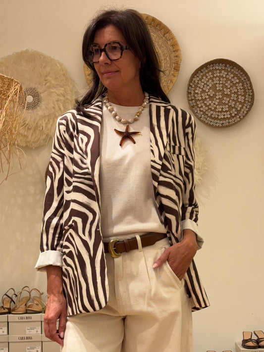 Reborn Blazer Astro Zebra Print Vino/Brown