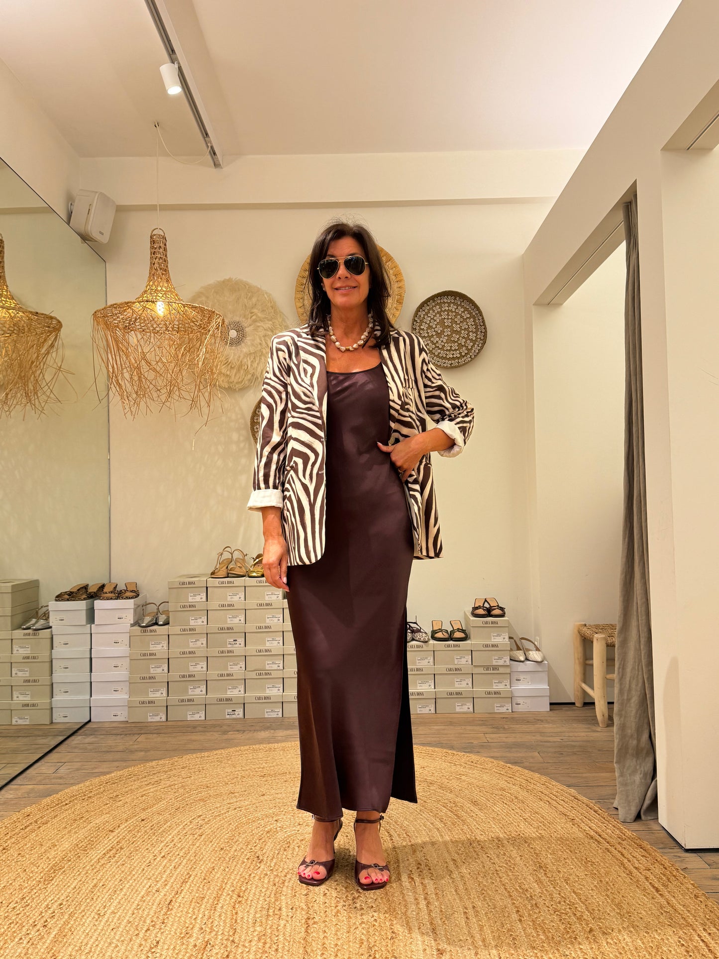 Reborn Blazer Astro Zebra Print Vino/Brown