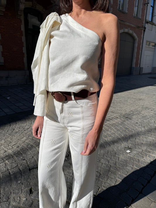 Eleh Top Assymetrisch met Bloem