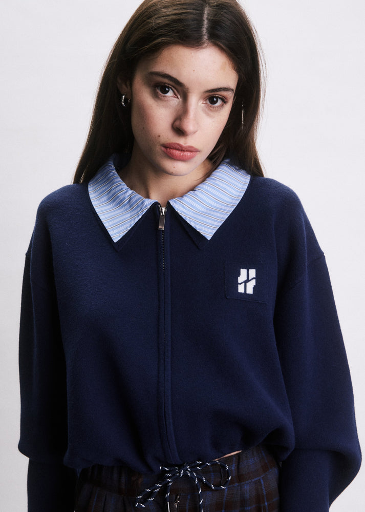 Jiji Cardigan Jim Bleu Marine