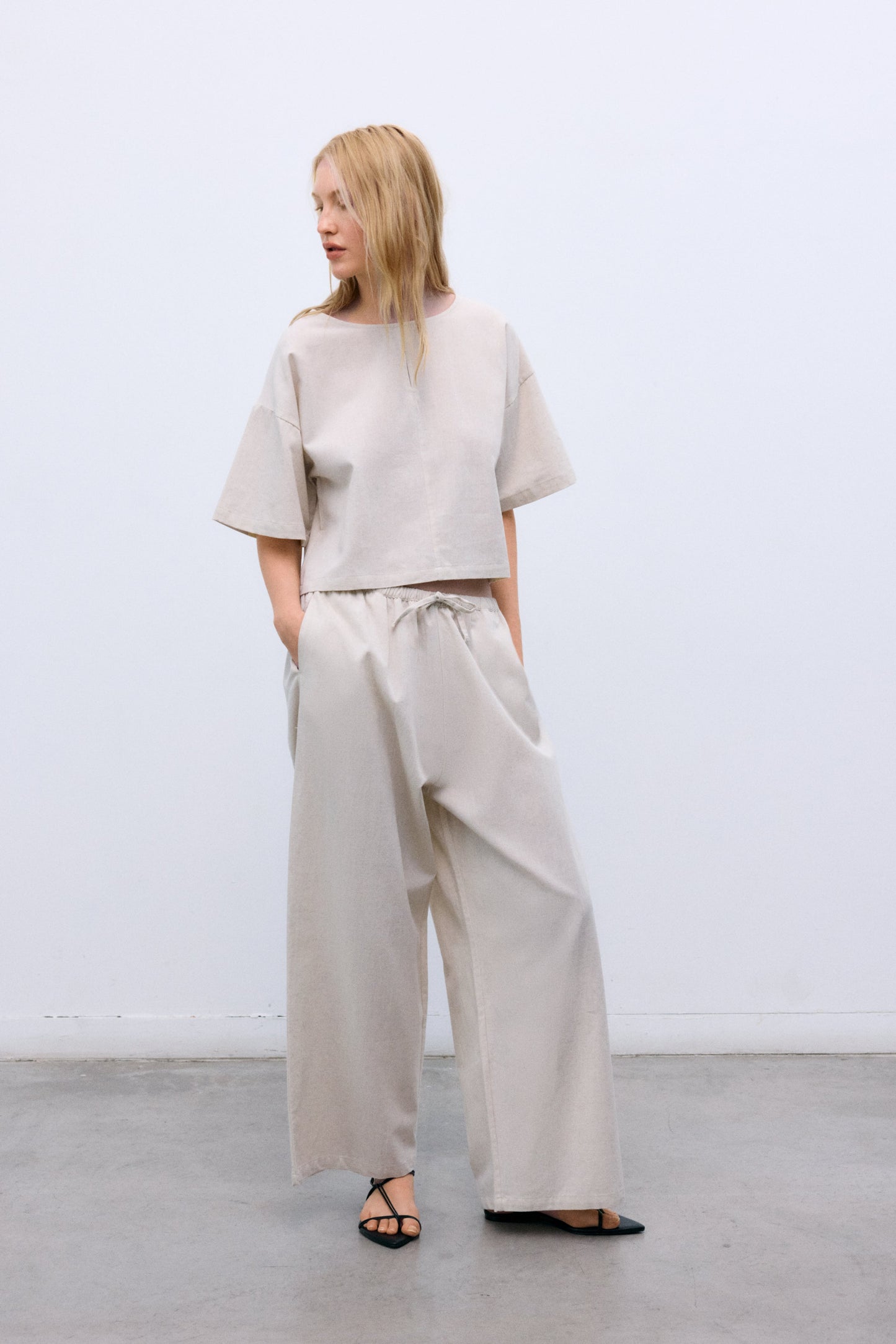 The New Society Broek Melissa Palazzo Sand Vigore