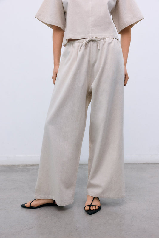 The New Society Broek Melissa Palazzo Sand Vigore