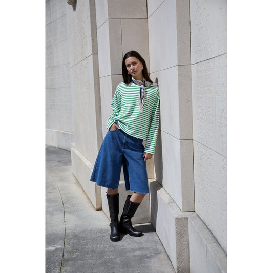 Minus Bermuda Short Kaddi Mid Blue Denim