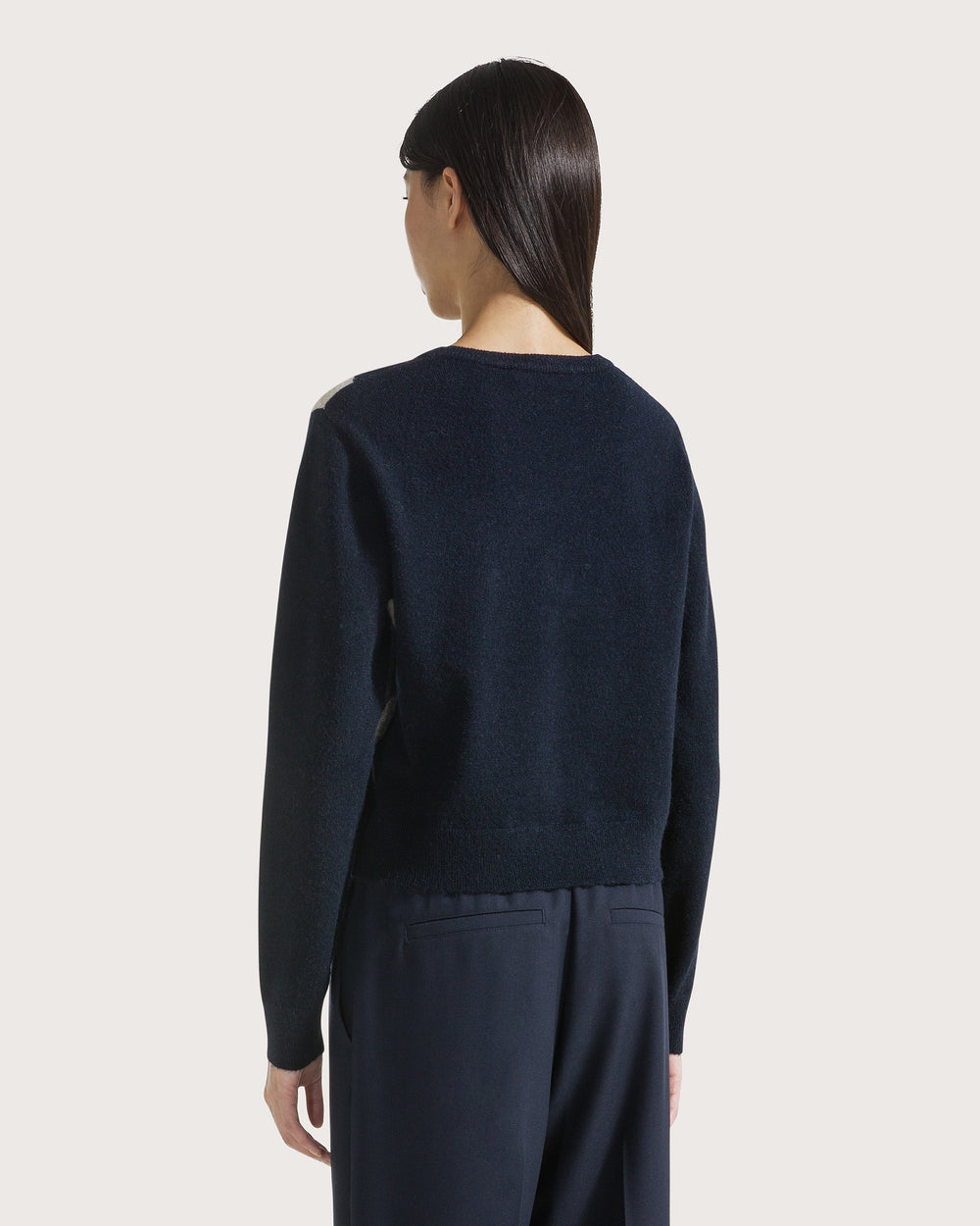 19.70 Pull met Ruitpatroon Donker Blauw