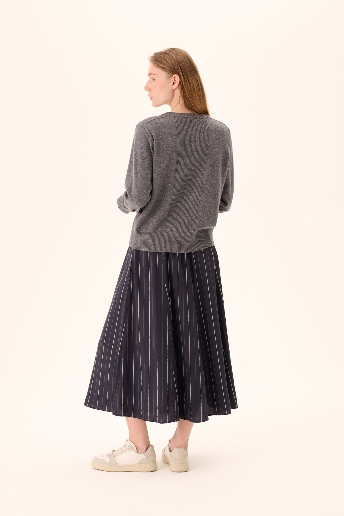 Rue de Tokyo Rok Pilar Striped Tencel Dark Navy Stripe
