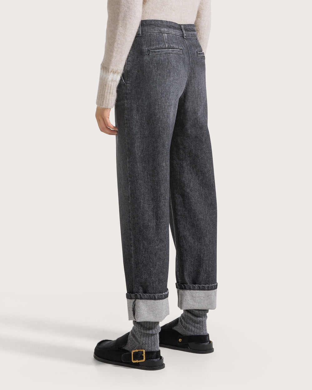 19.70Seventy Jeans Grijs met Omslag