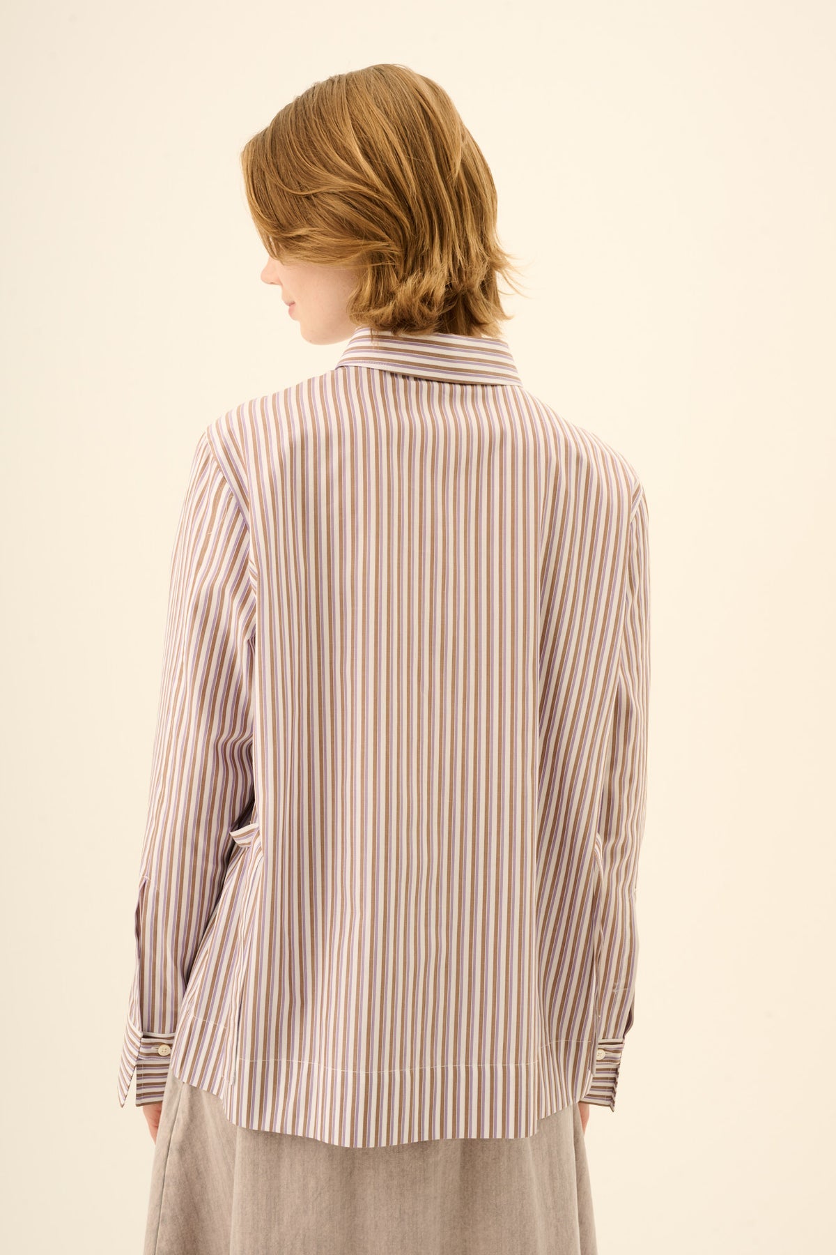 Rue de Tokyo Bloes Saloma Triple Stripe Brown Purple / White