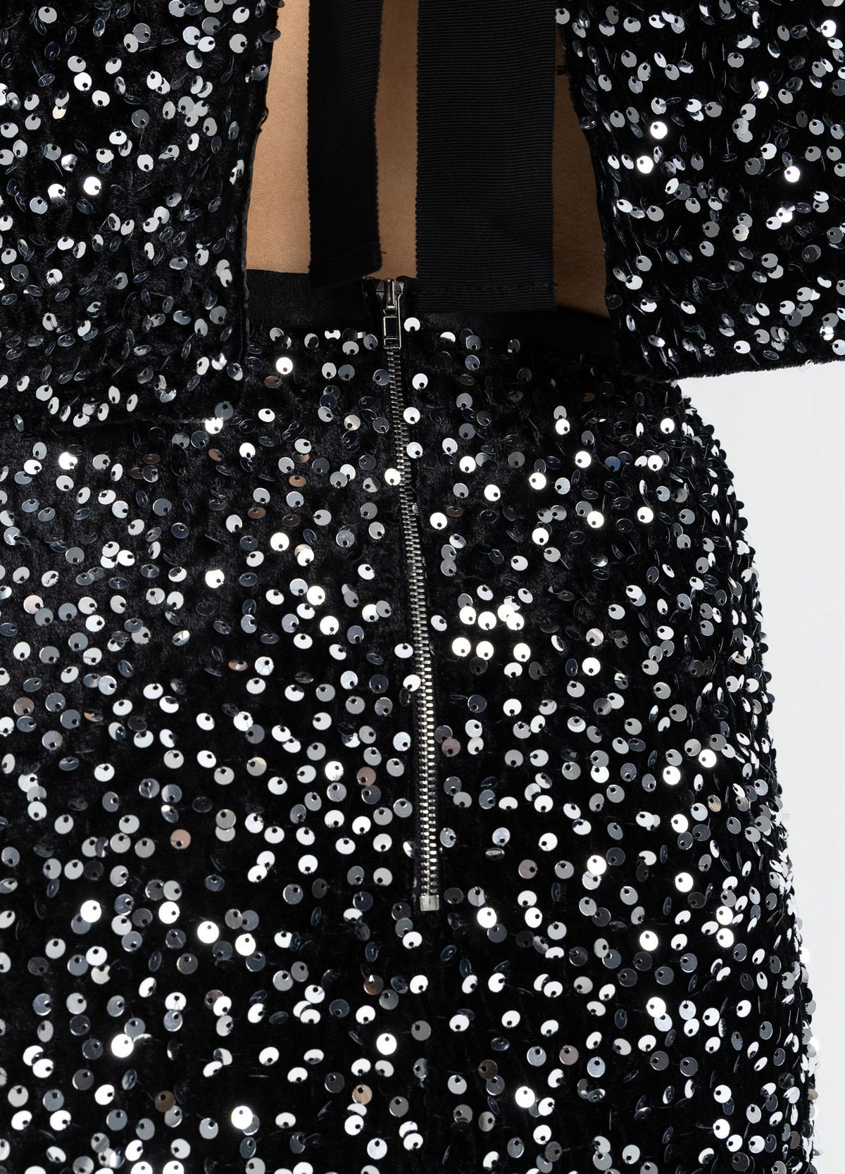 Coster Copenhagen Rok Pailletten Zwart/Zilver