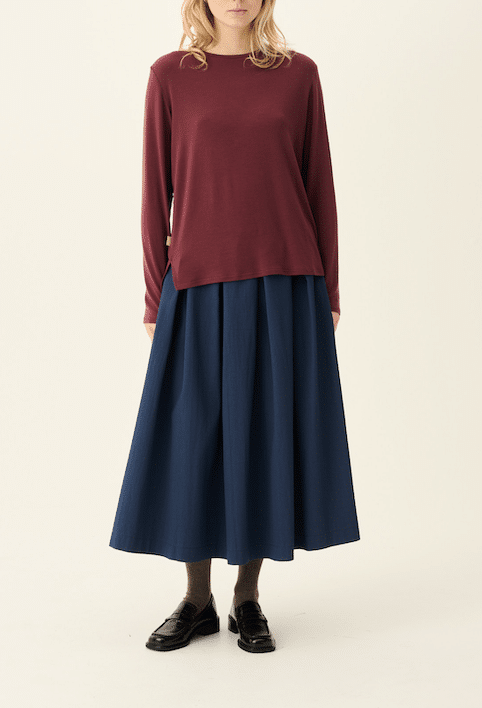 Rue de Tokyo T-Shirt Lange Mouwen Timea Burgundy