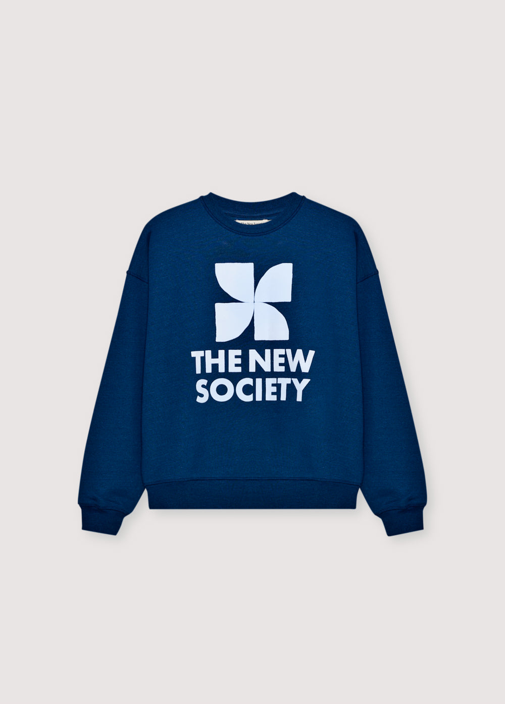 The New Society Woman Sweater Logo Ocean Indigo