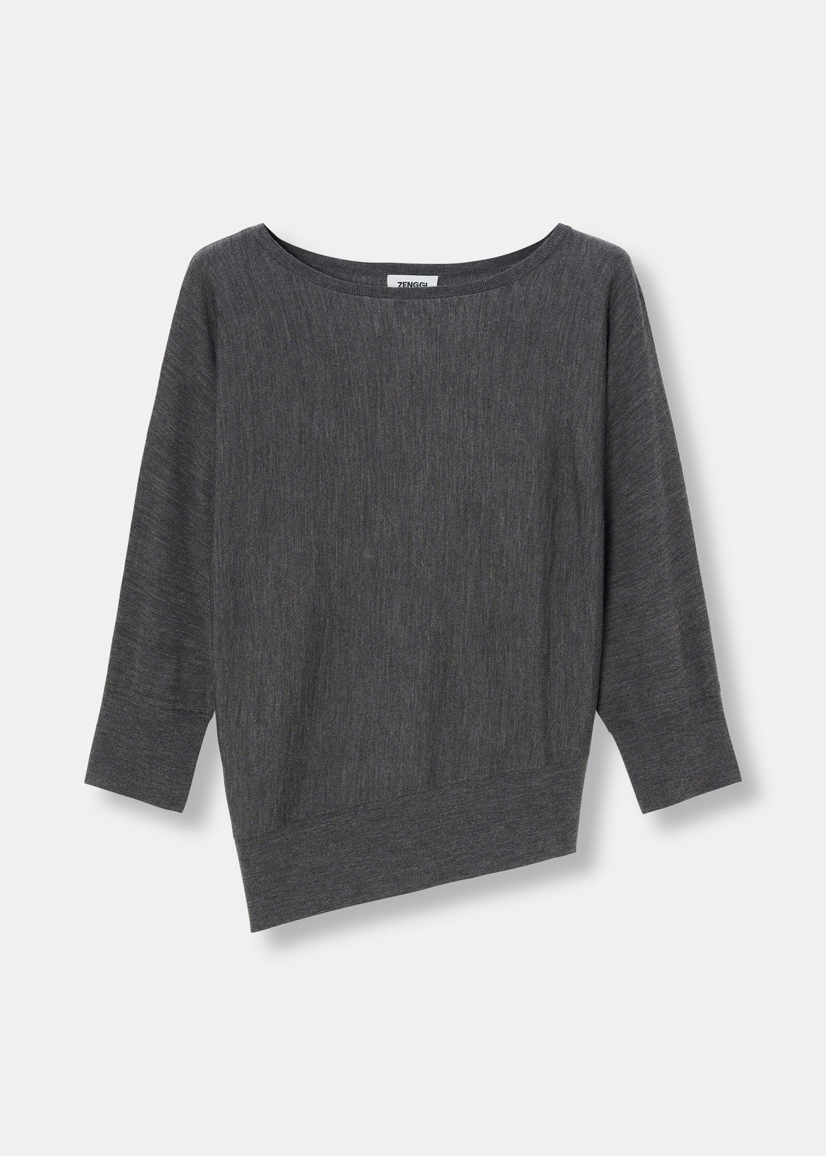 Zenggi Pull Merinos Vleermuismouwen Charcoal (donker grijs)