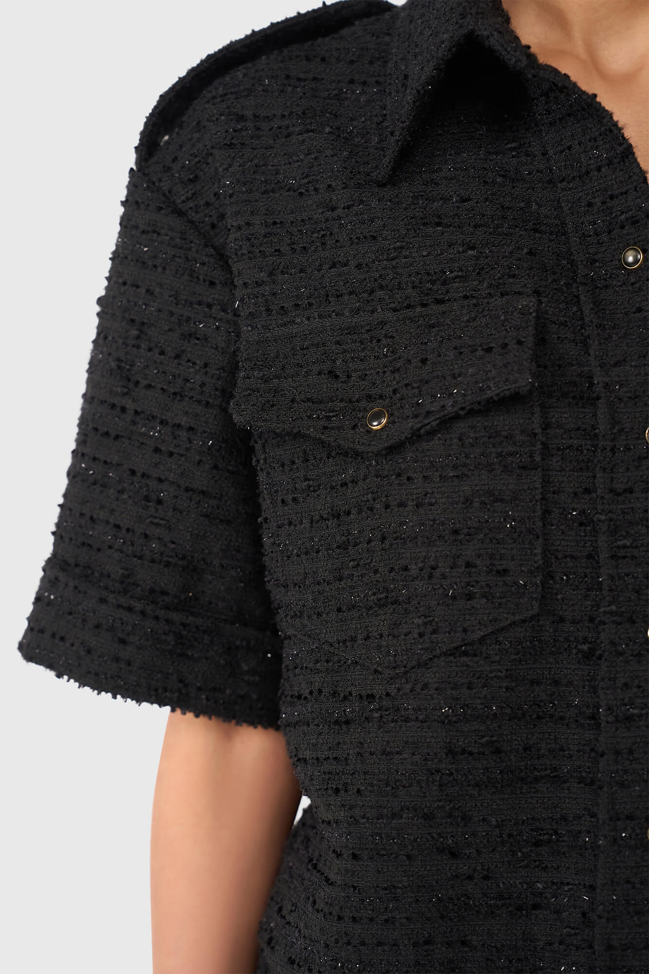 Janice Bloes Spike Tweed Zwart