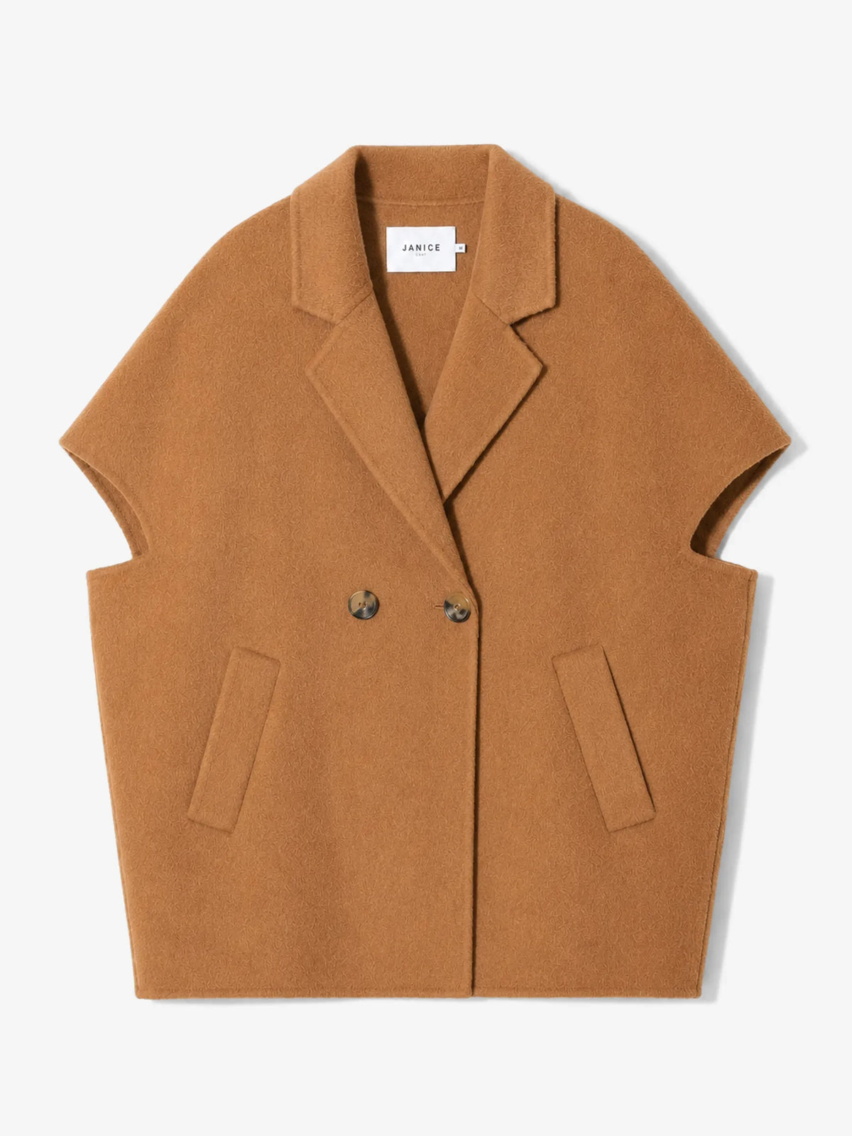 Janice Mouwloze Jas Archie Cognac