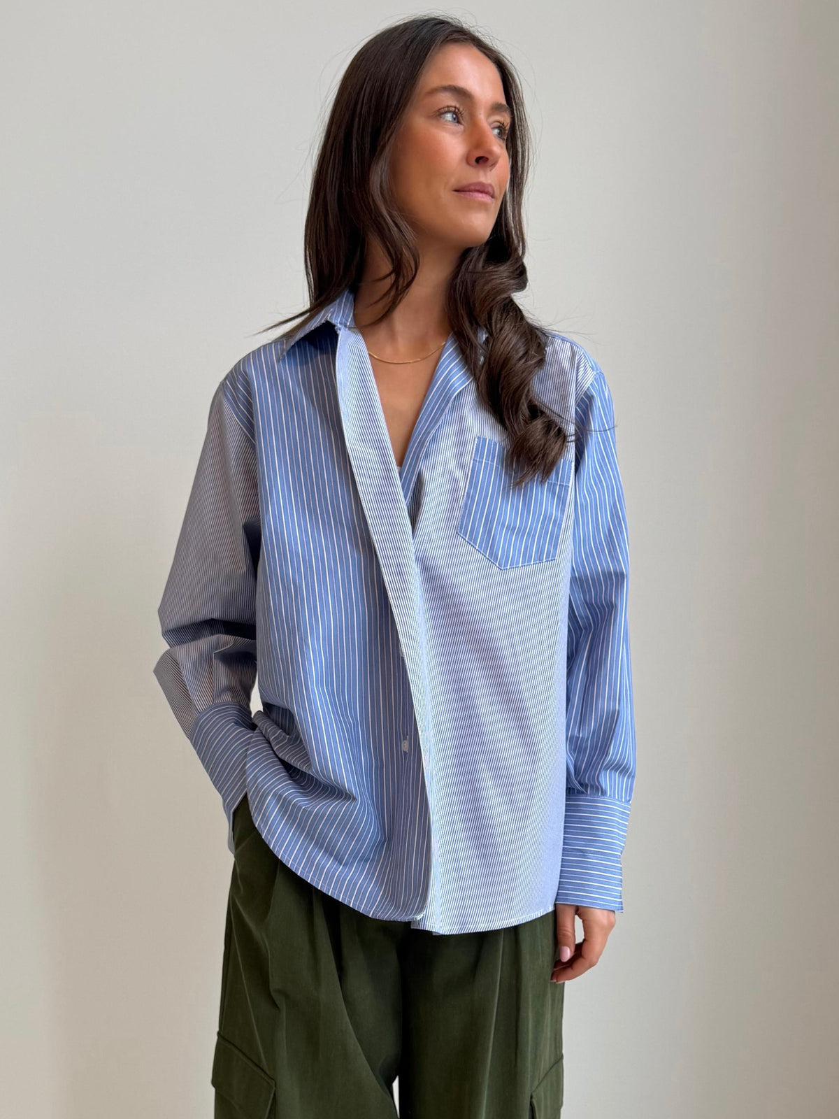 Liv The Label Bloes Oversized Scott Light Blue Striped