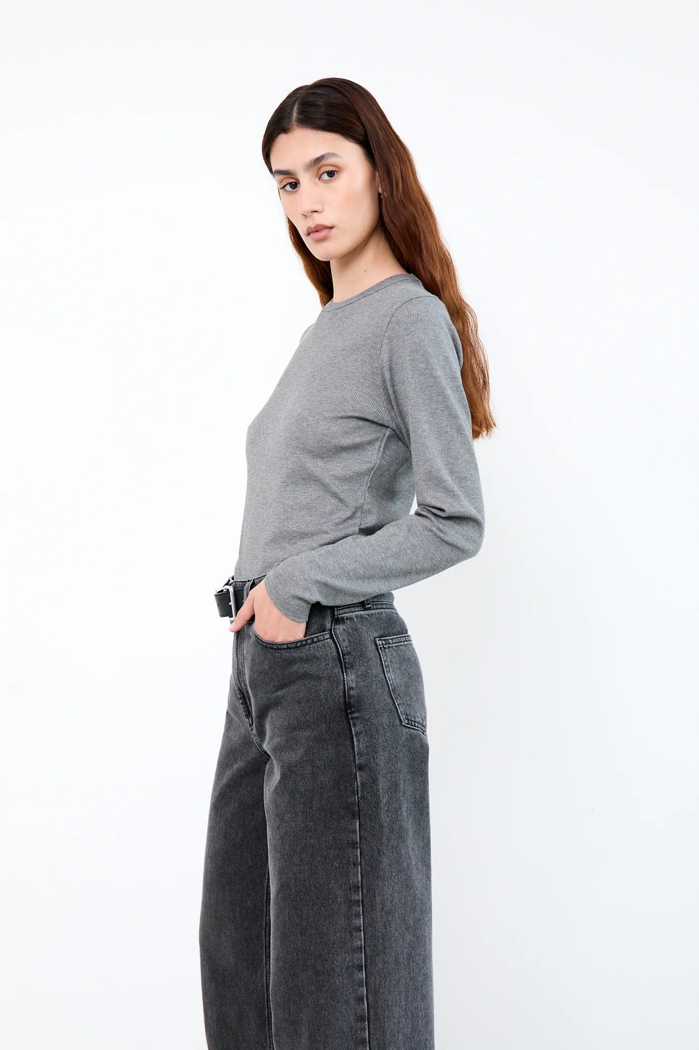 Liv The Label T-shirt met lange mouwen Emilia Dark Grey